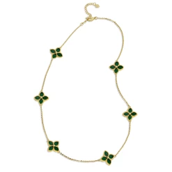 Best reviews of ๐ Savvy Cie Jewels ๐ฉ women 18K Gold Vermeil Greeb Agate Flower Choker ๐