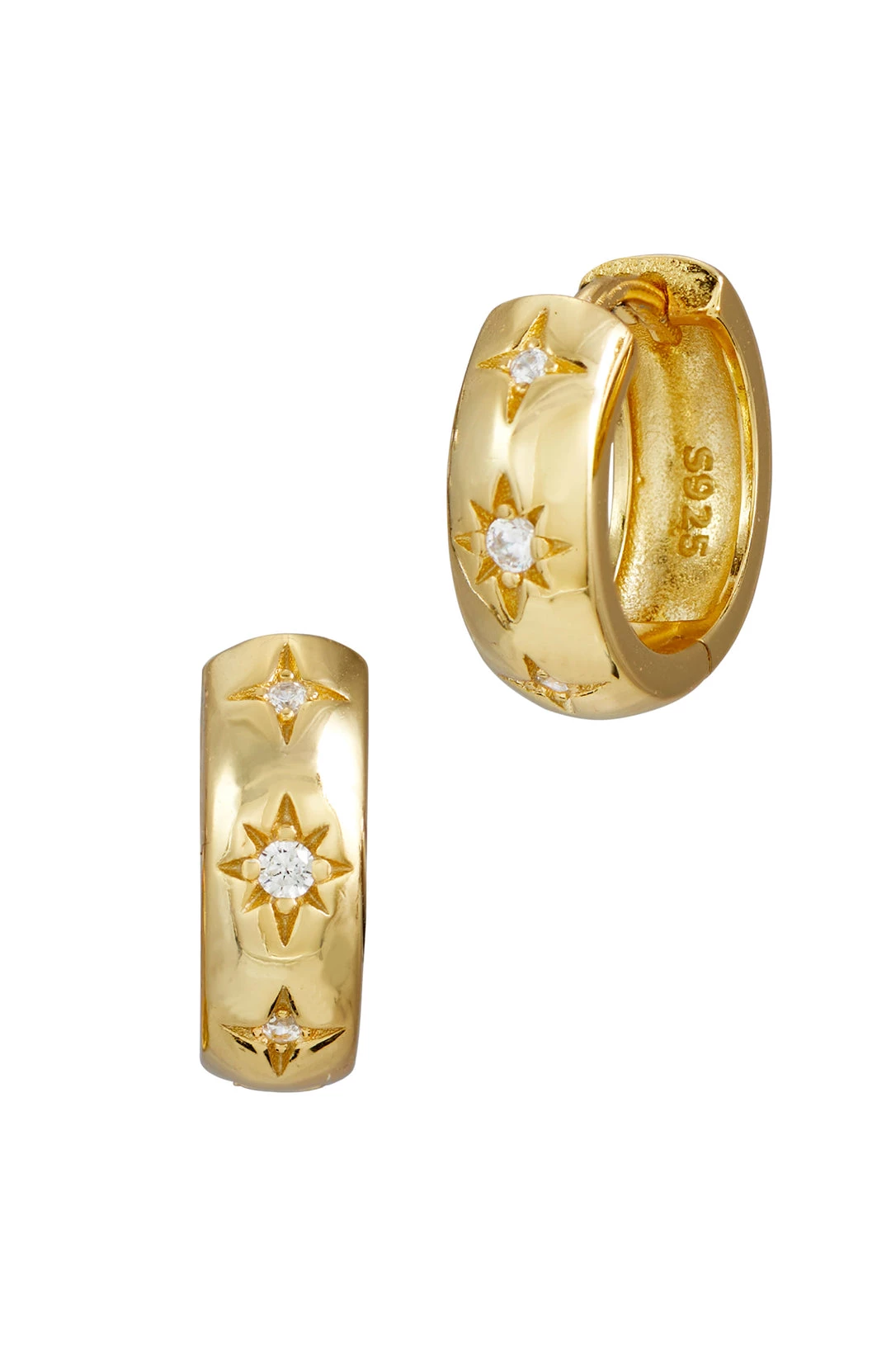 Cheap 🎁 Savvy Cie Jewels 👩 women 18k gold chubby hoop 😀 3 Cheap 🎁 Savvy Cie Jewels 👩 women 18k gold chubby hoop 😀