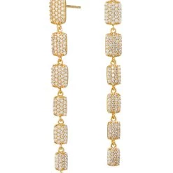 Cheapest 🌟 Savvy Cie Jewels 👩 women Gold CZ Tag dangle earrings ✨