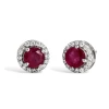 Cheapest 🥰 Savvy Cie Jewels 👩 women Ss 925 1.88Gtw Natural Ruby & White Zircon Stud Earrings 🎉