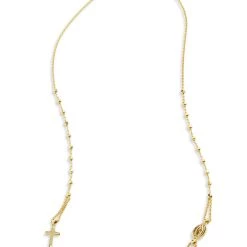 Hot Sale 🥰 Savvy Cie Jewels 👩 women Italian 18K Gold Plated Cross And Saint Necklace 😍