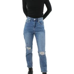 New 👍 [BLANKNYC] 👩 Womens Denim Destroyed Cropped 👖 Jeans 🔔