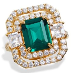 Cheapest 👏 Savvy Cie Jewels 👩 women 18k Gold Vermeil Emerald CZ ✨