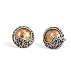 Wholesale 🎁 Savvy Cie Jewels 👩 women 18K Gold & Sterling Bali Ying Yang Stud Earrings 🔔