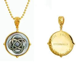 Best Pirce 😉 Savvy Cie Jewels 👩 women 18K Gld Vermeil black MOP pend 💯