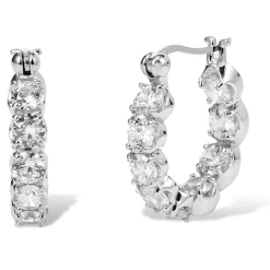 Deals 🥰 Savvy Cie Jewels 👩 women Ss 925 Inside Out White Cz Hoop Earrings 🎁