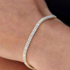 Best deal 🌟 Savvy Cie Jewels 👩 women Gold Baguette Brac 🔥