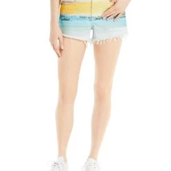 Hot Sale 😍 [BLANKNYC] 👩 Womens Printed Raw Hem Cutoff Shorts 🛒