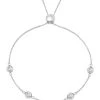 Best deal 🌟 Savvy Cie Jewels 👩 women Sterling Silver Simulated Diamonds By The Yard Bolo Adjustable Bracelet 🥰
