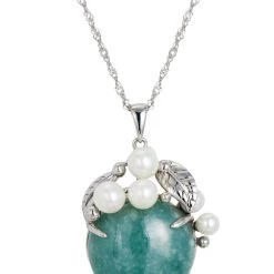 Cheap ๐ Savvy Cie Jewels ๐ฉ women Ss 925 Jade And Pearl Pendant W/ Chain โญ