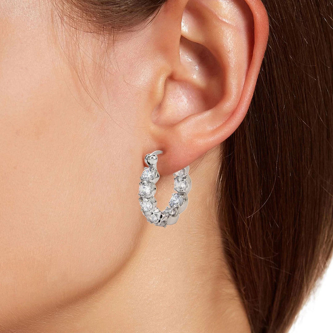 Deals ๐ฅฐ Savvy Cie Jewels ๐ฉ women Ss 925 Inside Out White Cz Hoop Earrings ๐ 4 Deals ๐ฅฐ Savvy Cie Jewels ๐ฉ women Ss 925 Inside Out White Cz Hoop Earrings ๐ - Image 2
