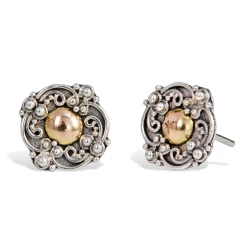 Best Pirce 🌟 Savvy Cie Jewels 👩 women Ss 18K Bali Floral Stud Earrings 🎁