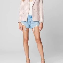 Hot Sale 😉 Blanknyc 👩 women Quick Thrills Gingham Blazer in Pink 💯