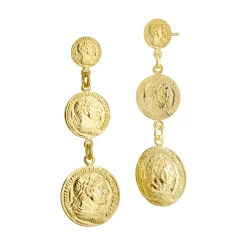 Cheap 😀 Savvy Cie Jewels 👩 women Italian Vermeil Tiered Coin ⭐