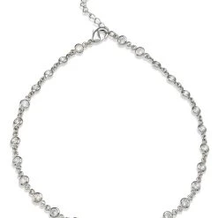 New 🔔 Savvy Cie Jewels 👩 women Rhod Plated CZ Anklet 🤩