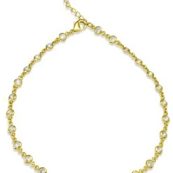 Budget 👏 Savvy Cie Jewels 👩 women gold plated cz anklet 🎉